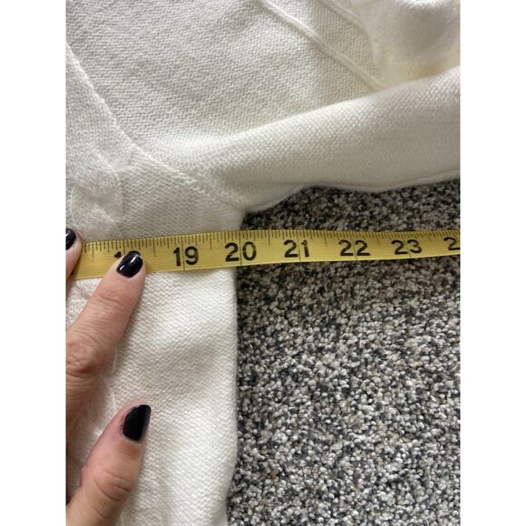 Women's LOFT textured Sweater New Size Large Cream Pullover Peplum Bottom - Picture 5 of 7